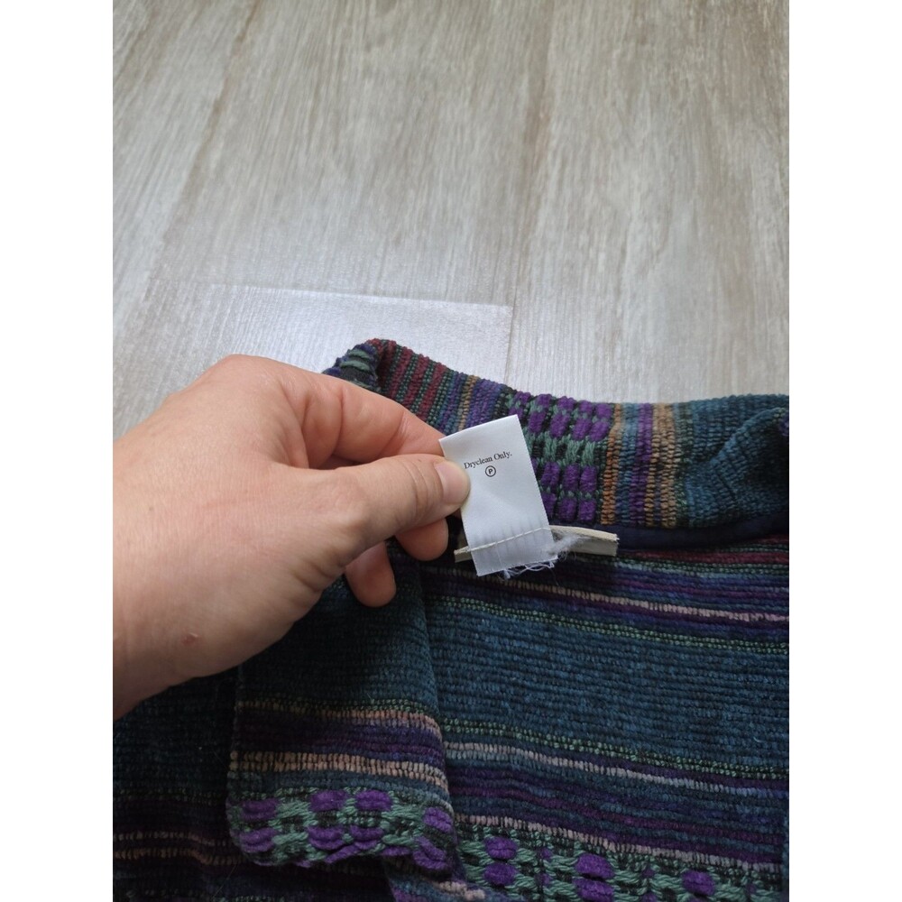 Coldwater Creek Tapestry Vest Embroidered Hem Button Front Cotton Womens L GUC - Picture 5 of 10